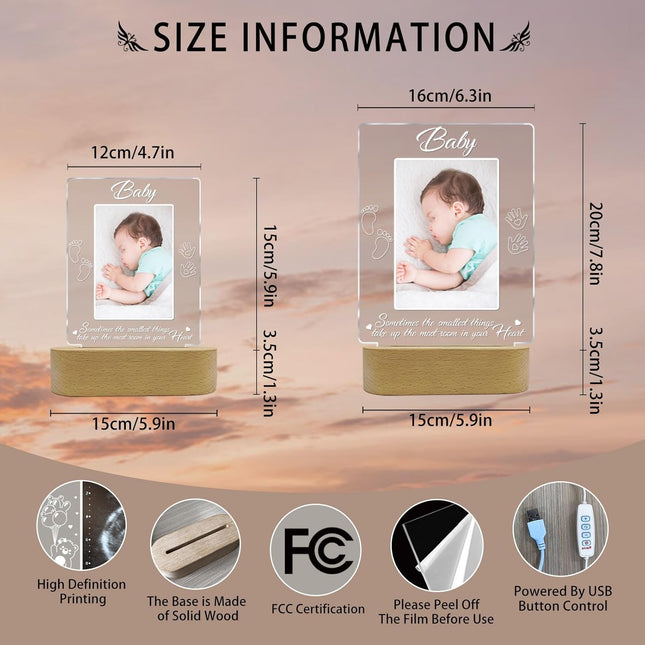 UUBAO Custom Ultrasound Picture Night Light Mother's Day Gift Pregnancy Announcements Ideas Personalized Sonogram Photo Pregnancy Gift（Footprint）