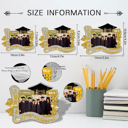 UUBAO Customized Graduation Plaque with Photo Crystal Desktop Keepsake Gift (Champagne)