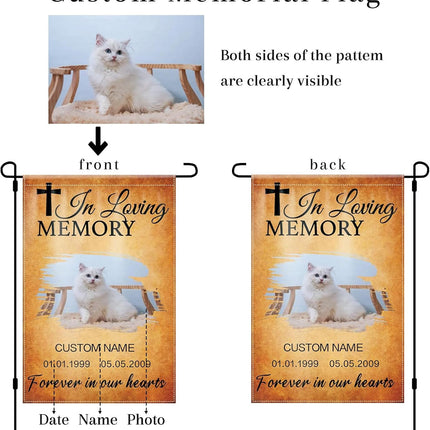 UUBAO Custom Memorial Pet Garden Flags Personalized Decorative Gifts for Dog/Cat Funerals