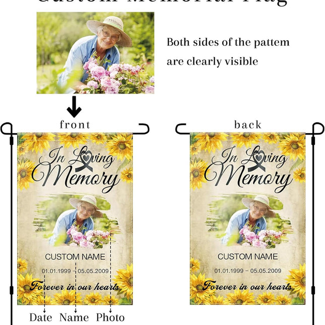 UUBAO Custom Memorial Funeral Flags - Personalized and Customized Burlap Flags for Memorial and Funeral Decoration