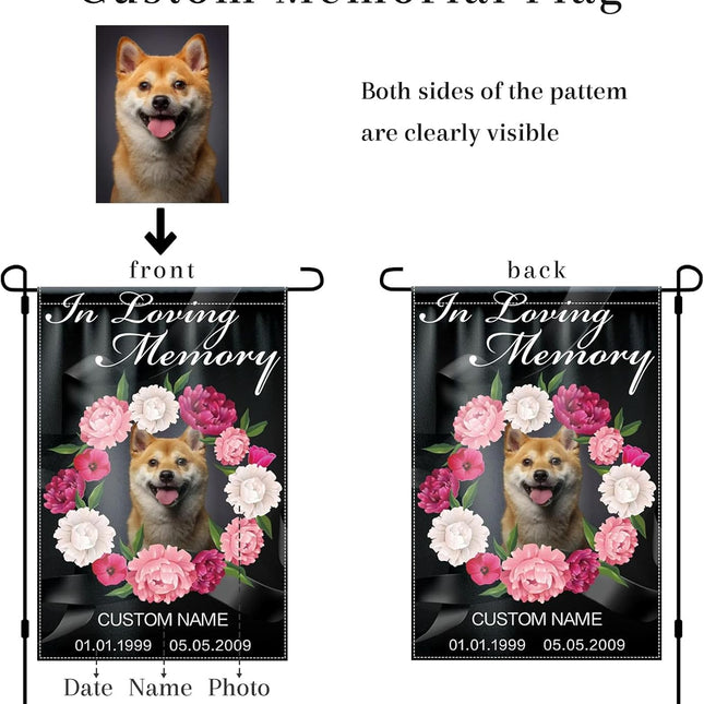 UUBAO Custom Memorial Pet Garden Flags Personalized Decorative Gifts for Dog/Cat Funerals