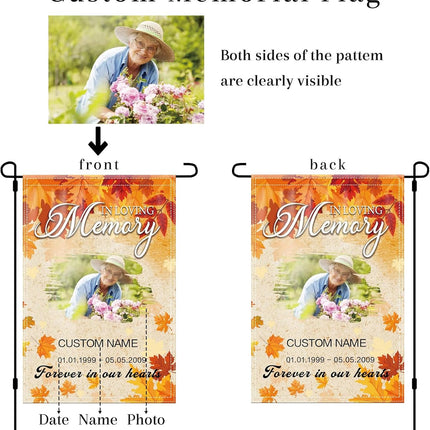 UUBAO Custom Memorial Funeral Flags - Personalized and Customized Burlap Flags for Memorial and Funeral Decoration