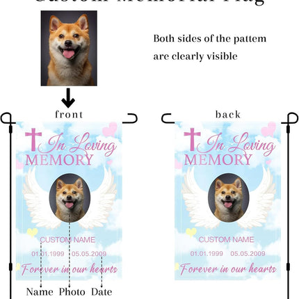 UUBAO Custom Memorial Pet Garden Flags Personalized Decorative Gifts for Dog/Cat Funerals