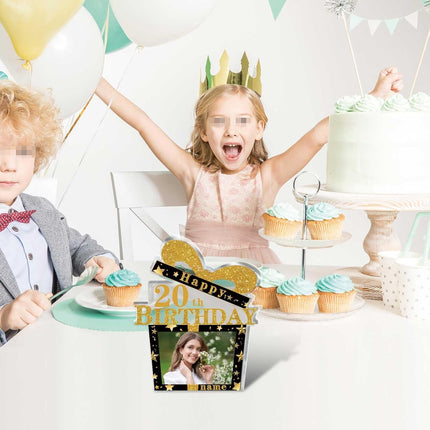 UUBAO Customized Birthday Gift Acrylic Plaque Custom Picture Crystal Desktop Keepsake Gift Birthday Decorations(Yellow)