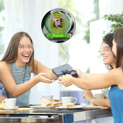 UUBAO Customized Graduation Plaque with Single Picture Custom Picture 2025 Congrats Grad Crystal Desktop Farewell Keepsake Gift (Light Green)