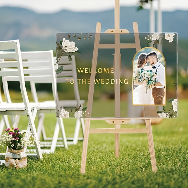 UUBAO Custom Welcome Wedding Sign with Name Personalized Acrylic Decoration for Ceremony Lawn Wedding Party Outdoor Indoor