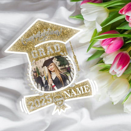 UUBAO Custom Graduation Gift LED Neon Signs Class of 2025 Personalized Photo Congrats Grad USB Powered (Champagne)
