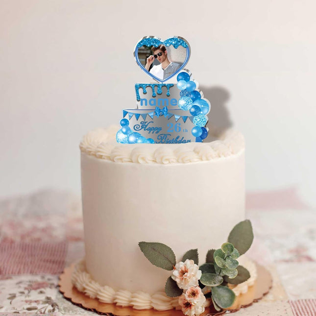 UUBAO Custom Happy Birthday Acrylic Plaque Desktop with Photo Personalized  Birthday Gift Ideas Keepsake Paperweight Sign(Blue)