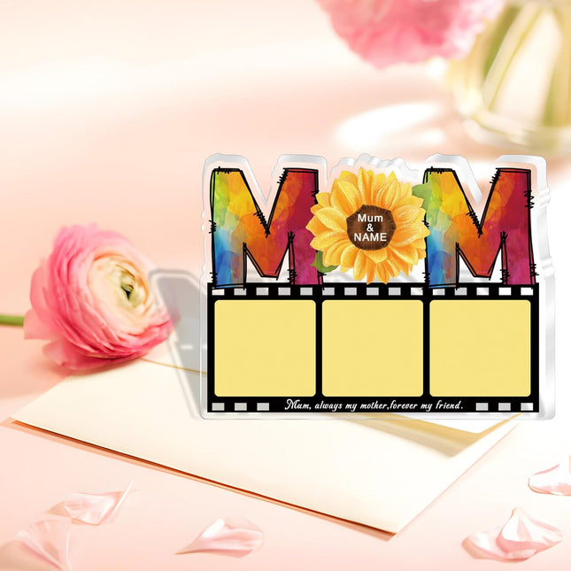 UUBAO Custom Mother’s Day Personalized Acrylic Plaque with Photos Name Gifts for Mom (Film)