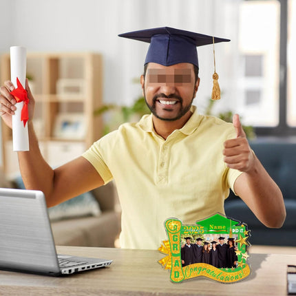 UUBAO Customized Graduation Plaque with Photo Crystal Desktop Keepsake Gift (Light Green)