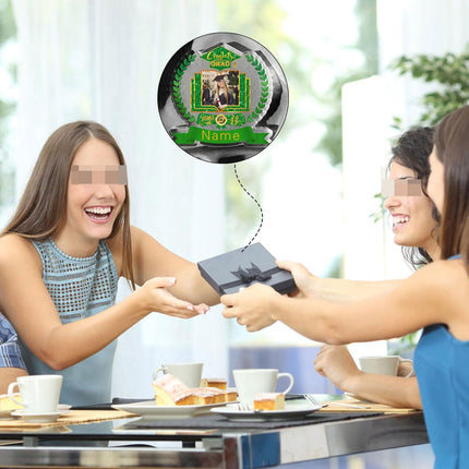 UUBAO Customized Graduation Plaque with Single Picture Custom Picture 2025 Congrats Grad Crystal Desktop Farewell Keepsake Gift (Dark Green)