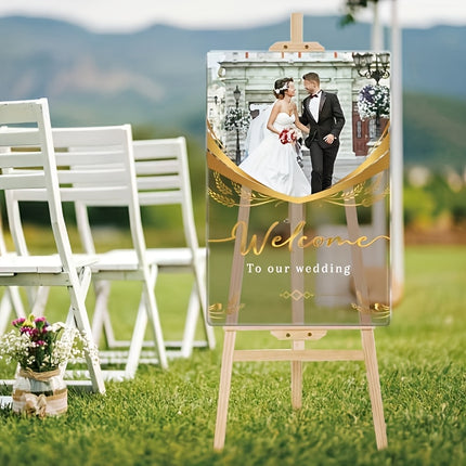 UUBAO Custom Welcome Wedding Sign with Name Personalized Acrylic Decoration for Ceremony Lawn Wedding Party Outdoor Indoor