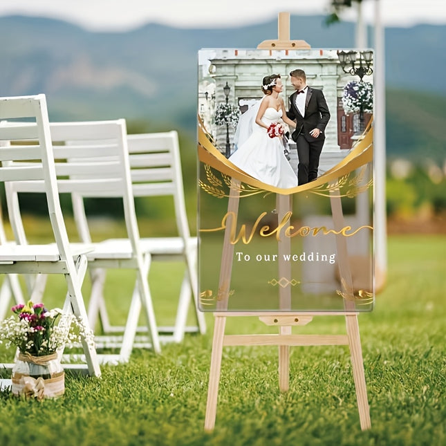 UUBAO Custom Welcome Wedding Sign with Name Personalized Acrylic Decoration for Ceremony Lawn Wedding Party Outdoor Indoor