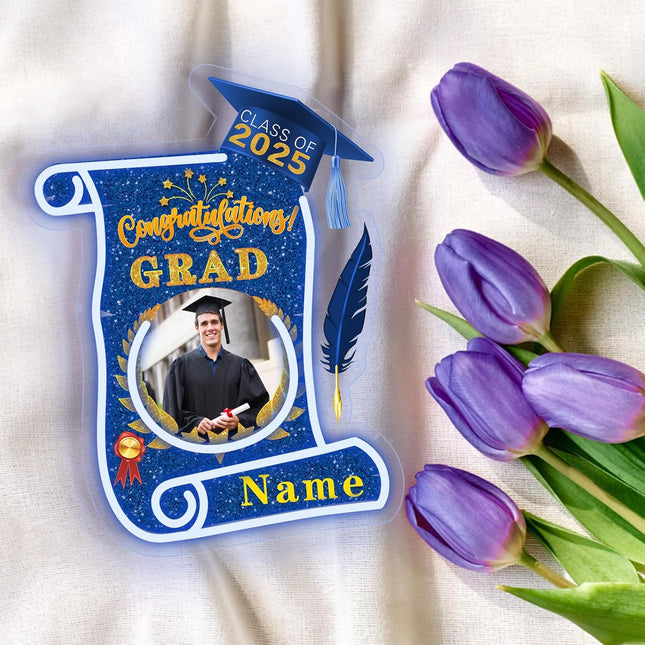 UUBAO Custom Graduation Gift LED Neon Signs Class of 2025 Personalized Photo Congrats Grad USB Powered (Blue and Gold)