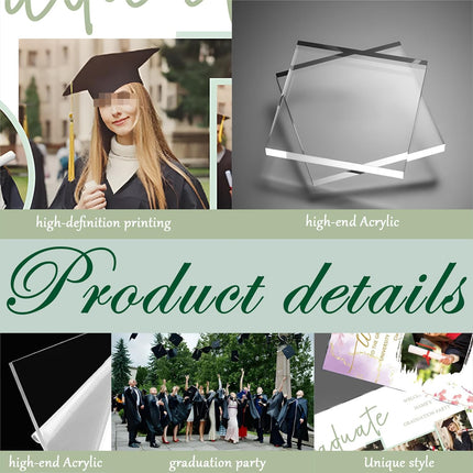 UUBAO Customized Welcome Sign for Graduation Party Personalized Acrylic Sign with Photo Name Class of 2025 Graduation Decor(Black and Gold)