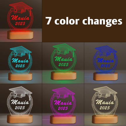 UUBAO Personalized Graduation Lamp Gifts Class of 2025 Custom Name College(Ear of Wheat)