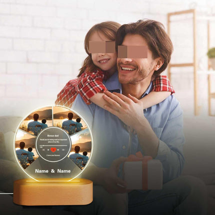 UUBAO Customized Acrylic Night Light Gift Personalized Father's Day Gift Custom Photo Name For Bonus Dad