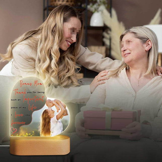 UUBAO Customized Acrylic Night Light Gifts Personalized Mother's Day Gifts Custom Photo for Bonus Mom