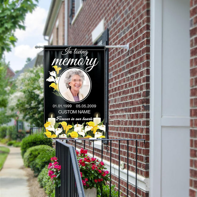 UUBAO Custom Memorial Funeral Flags - Personalized and Customized Burlap Flags for Memorial and Funeral Decoration