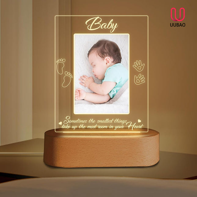 UUBAO Custom Ultrasound Picture Night Light Mother's Day Gift Pregnancy Announcements Ideas Personalized Sonogram Photo Pregnancy Gift（Footprint）