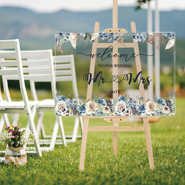 UUBAO Custom Welcome Wedding Sign with Name Personalized Acrylic Decoration for Ceremony Lawn Wedding Party Outdoor Indoor