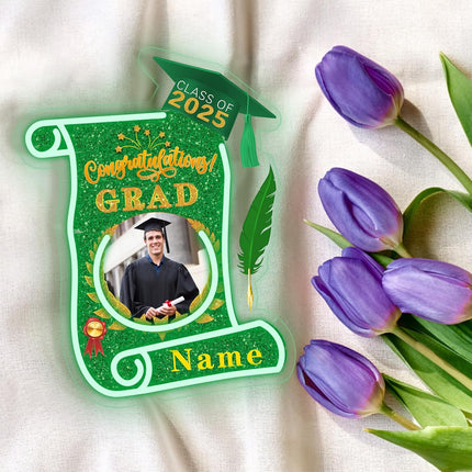 UUBAO Custom Graduation Gift LED Neon Signs Class of 2025 Personalized Photo Congrats Grad USB Powered (Dark Green)