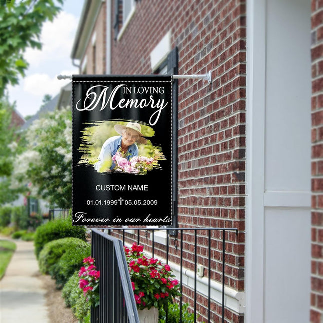 UUBAO Custom Memorial Funeral Flags - Personalized and Customized Burlap Flags for Memorial and Funeral Decoration