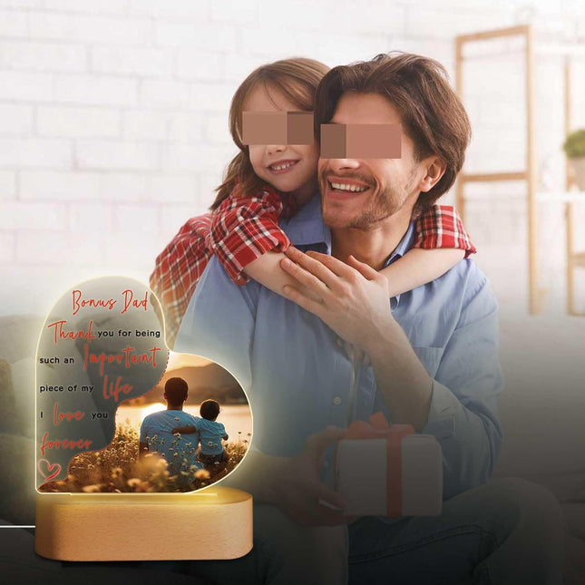 UUBAO Customized Acrylic Night Light Gifts Personalized Father's Day Gifts Acrylic LED Gifts for Bonus Dad