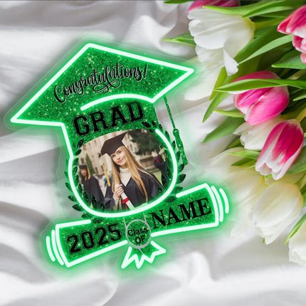 UUBAO Custom Graduation Gift LED Neon Signs Class of 2025 Personalized Photo Congrats Grad USB Powered (Dark Green)