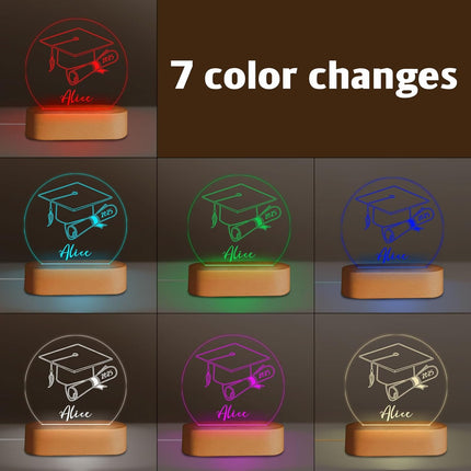 UUBAO Personalized Graduation Lamp Gifts for Her or Him Class of 2025 Custom Name College & Year Congrats Grad 3D Illusion Night Light Decoration for High School Graduation or University (Scroll)
