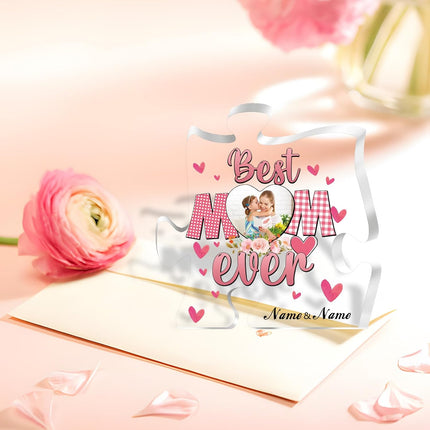 UUBAO Custom Mother‘s Day Personalized Acrylic Plaque with Photos Name Gifts for Mom (Puzzle)