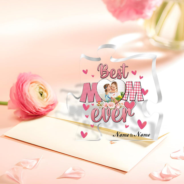 UUBAO Custom Mother‘s Day Personalized Acrylic Plaque with Photos Name Gifts for Mom (Puzzle)
