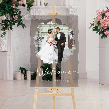 UUBAO Custom Welcome Wedding Sign with Name Personalized Acrylic Decoration for Ceremony Lawn Wedding Party Outdoor Indoor