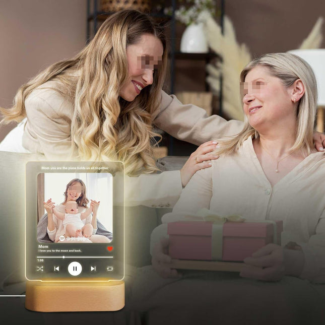 UUBAO Customized Acrylic LED Night Light Lamp Personalized Mother's Day Gifts Plaque Gifts Custom Photo for Mom
