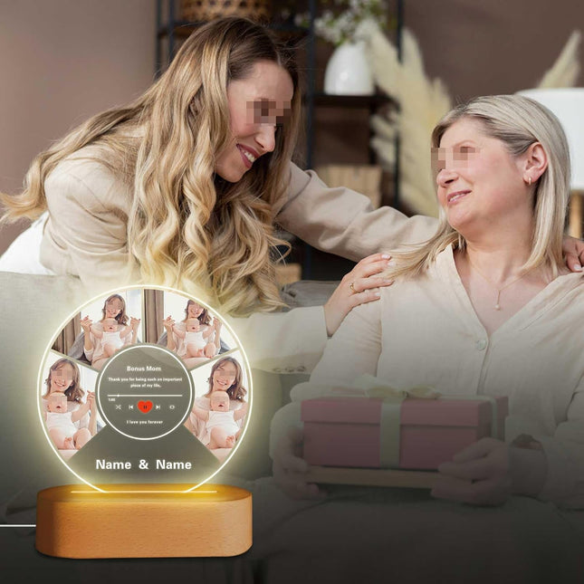 UUBAO Customized Acrylic Night Light Gift Personalized Mother's Day Gift Acrylic LED Custom Photo Name For Bonus Mom