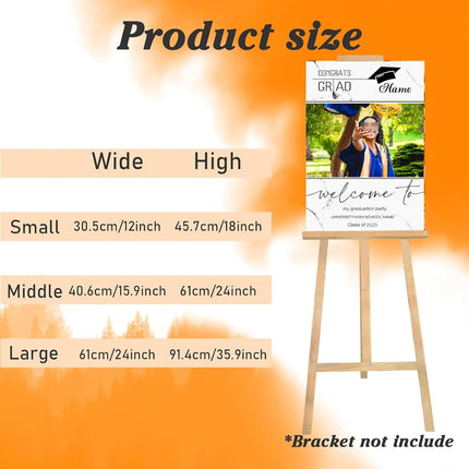 UUBAO Customized Welcome Sign for Graduation Party Personalized Acrylic Sign with Photo Name Class of 2025 Graduation Decor(Marble)