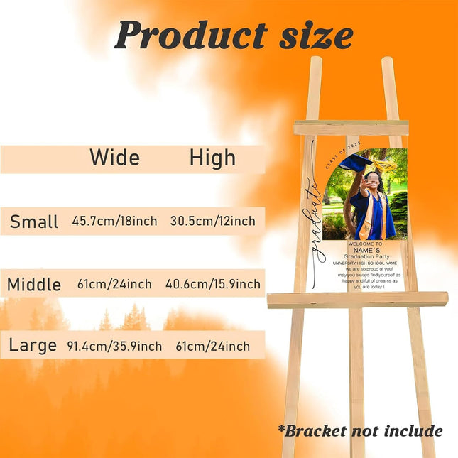 UUBAO Customized Welcome Sign for Graduation Party Personalized Acrylic Sign with Photo Name Class of 2025 Graduation Decor(Sector)