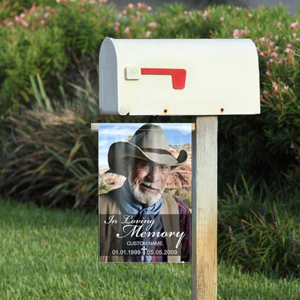 UUBAO Custom Memorial Funeral Flags - Personalized and Customized Burlap Flags for Memorial and Funeral Decoration