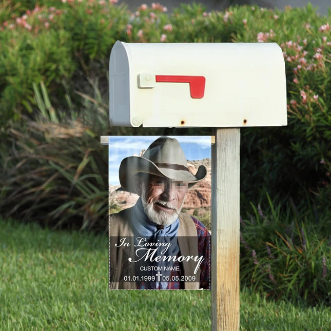 UUBAO Custom Memorial Funeral Flags - Personalized and Customized Burlap Flags for Memorial and Funeral Decoration