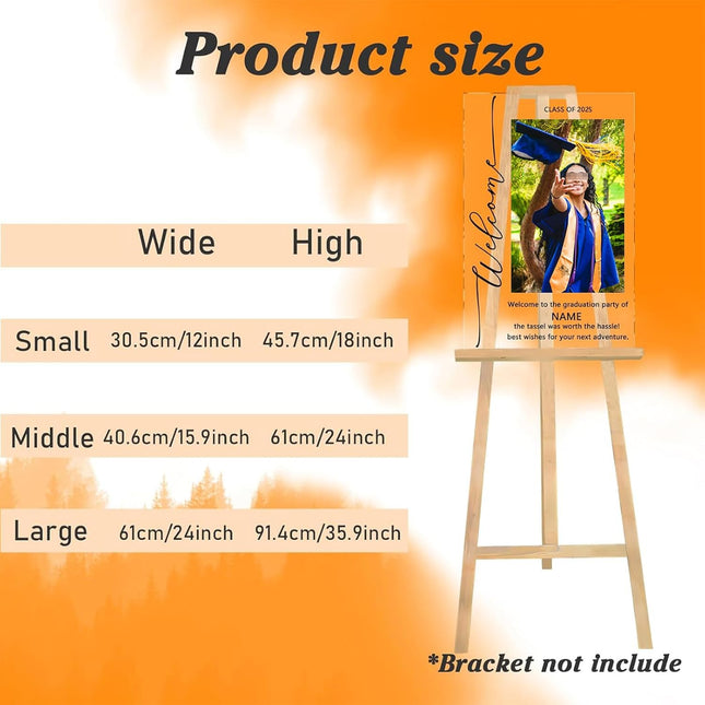 UUBAO Customized Welcome Sign for Graduation Party Personalized Acrylic Sign with Photo Name Class of 2025 Graduation Decor(Square)