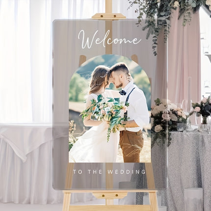 UUBAO Custom Welcome Wedding Sign with Name Personalized Acrylic Decoration for Ceremony Lawn Wedding Party Outdoor Indoor