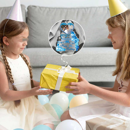 UUBAO Custom Happy Birthday Acrylic Plaque Desktop with Photo Personalized  Birthday Gift Ideas Keepsake Paperweight Sign(Blue)