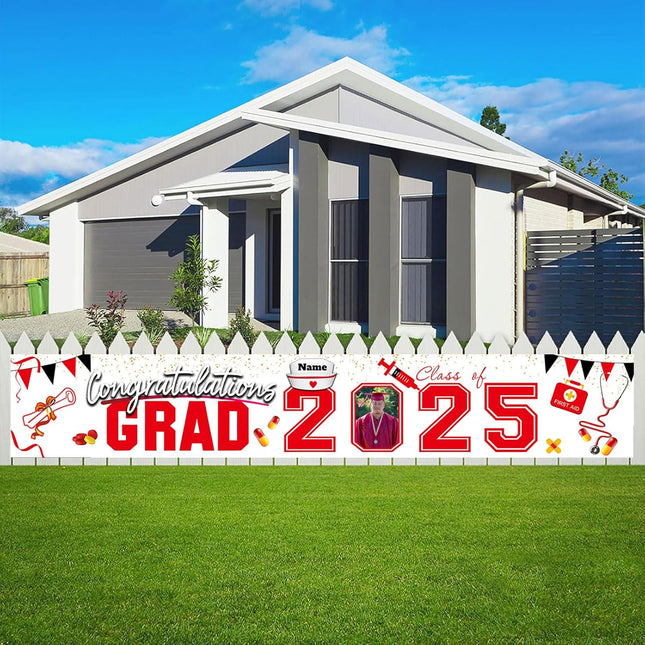 UUBAO Custom Nurse/Medical Students Graduation Party Backdrop Banner 2025 Photo Booth Prop Wall Decorations Indoor/Outdoor