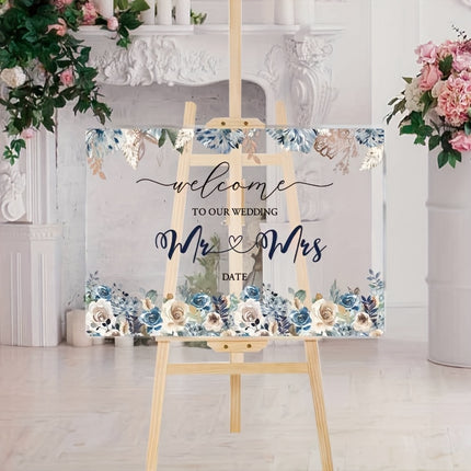UUBAO Custom Welcome Wedding Sign with Name Personalized Acrylic Decoration for Ceremony Lawn Wedding Party Outdoor Indoor