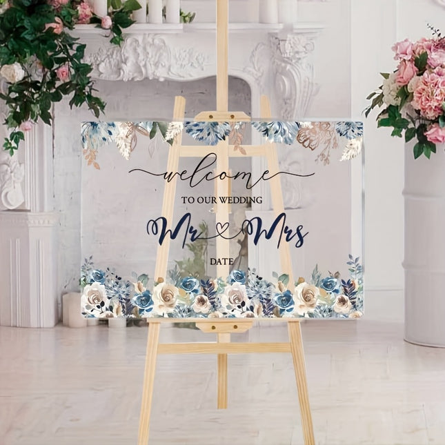 UUBAO Custom Welcome Wedding Sign with Name Personalized Acrylic Decoration for Ceremony Lawn Wedding Party Outdoor Indoor