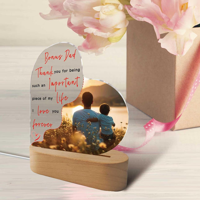 UUBAO Customized Acrylic Night Light Gifts Personalized Father's Day Gifts Acrylic LED Gifts for Bonus Dad