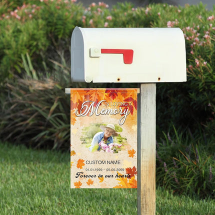 UUBAO Custom Memorial Funeral Flags - Personalized and Customized Burlap Flags for Memorial and Funeral Decoration