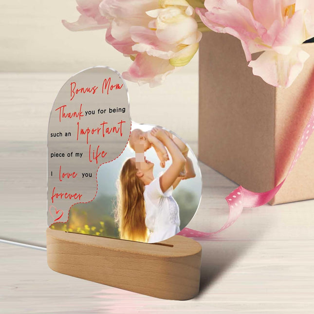 UUBAO Customized Acrylic Night Light Gifts Personalized Mother's Day Gifts Custom Photo for Bonus Mom