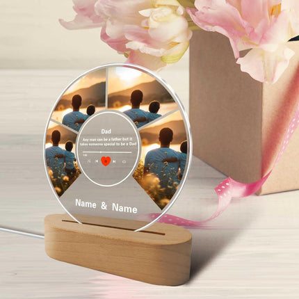 UUBAO Custom Acrylic Night Light Gifts Personalized Father's Day Gifts Acrylic LED Custom Photo Name for Dad