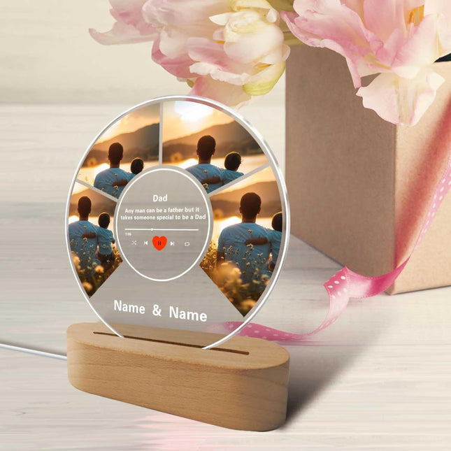 UUBAO Custom Acrylic Night Light Gifts Personalized Father's Day Gifts Acrylic LED Custom Photo Name for Dad